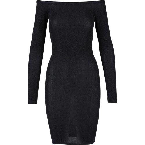 Urban Classics Womens/Ladies Glitter Off Shoulder Long-Sleeved Dress
