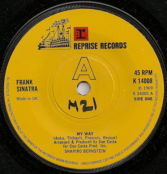 7inch Record FRANK SINATRA - My Way K14008 Reprise Records 1981 UK Jazz Used