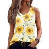 Womens Spring Tops Sleeveless Sunflower Print Summer Shirts for Women Casual Tank Style Womens Summer Shirts
