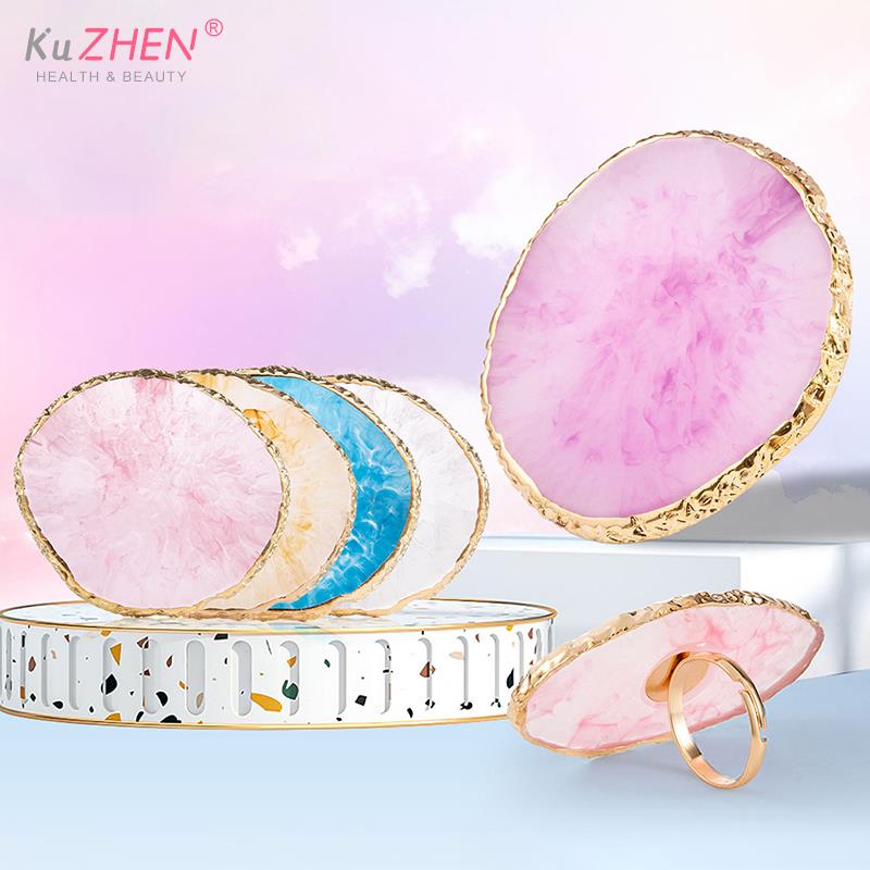 1 Pz Nuova Tavolozza per Nail Art in Pietra di Resina Anello da Dito Punte per Unghie Finte Disegno Miscelazione Colori Espositore Strumento per Manicure Fai da Te Smalto Gel