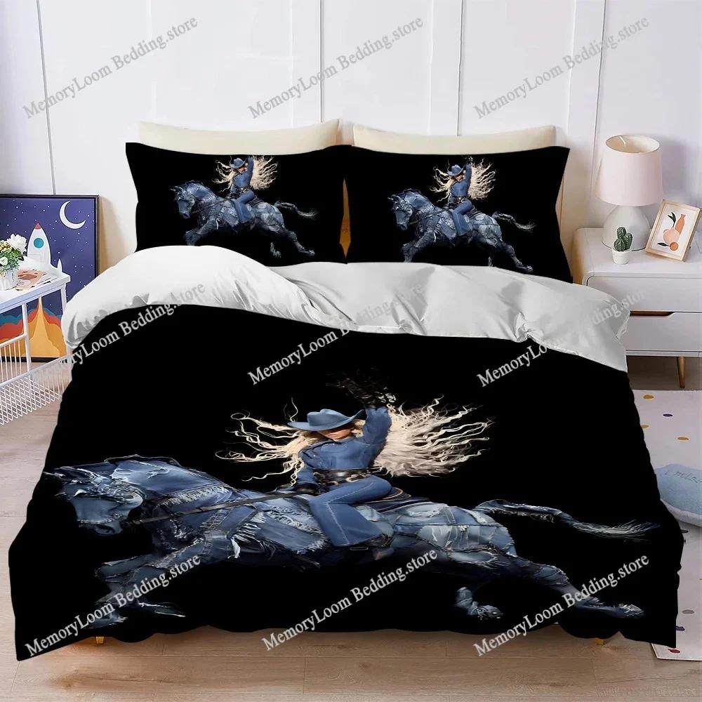 Singer Beyonce Cowboy Carter Duvet Cover Set Style Bedding Soft Laundry Cotton Bed Four Seasons Student Dormitory Home Textile96