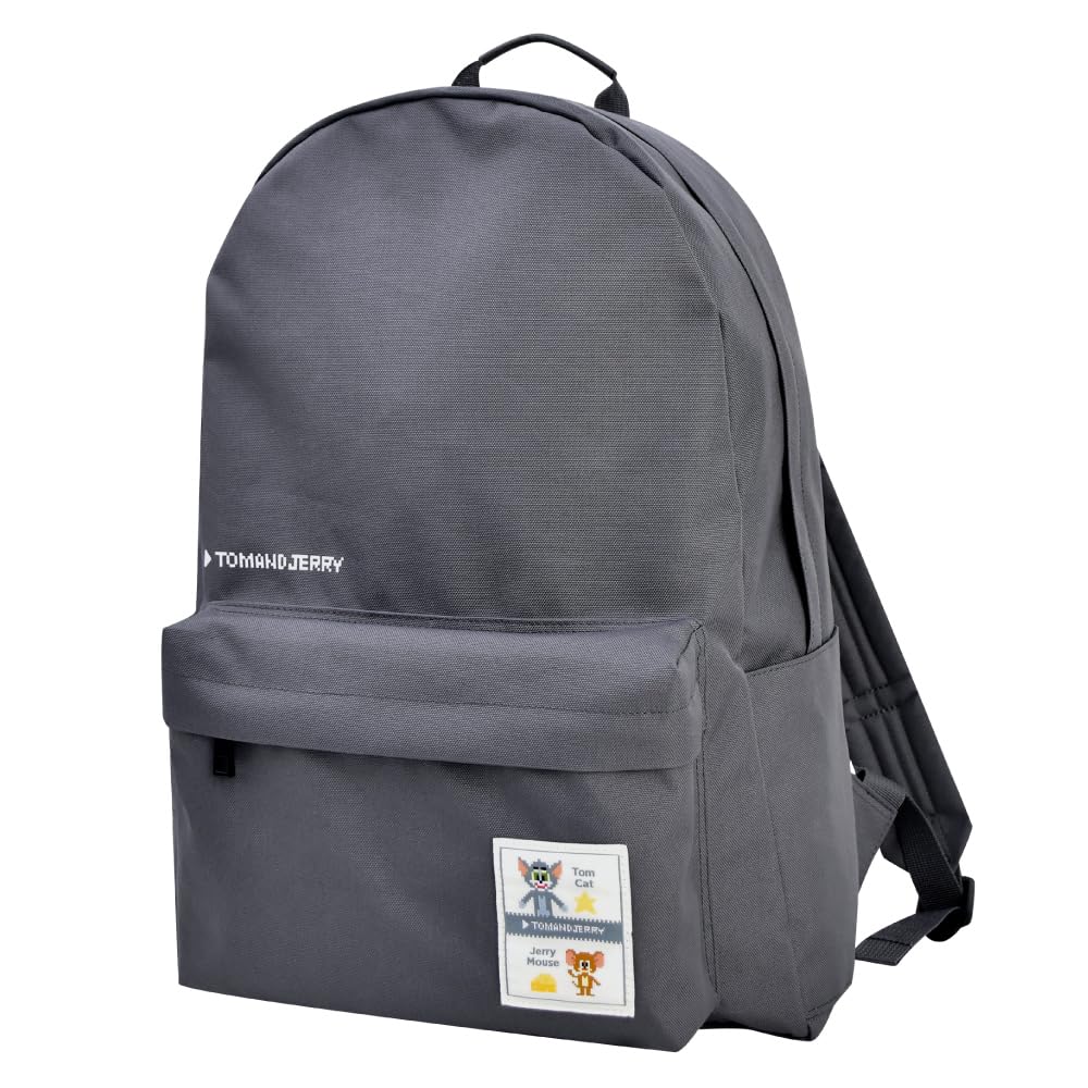 

Tom and Jerry BackpackDaypack, Water-Repellent, A4 Size, Back Pocket, Eco-Friendly R-PET Fabric, for Women, High School Students, and Kids, Gray