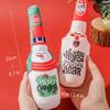 Christmas Dog Toys Squeaking Interactive Colorful Wine Bottle Santa Claus Christmas Tree Pet Chewing Toy Funny Gift Plush Toy