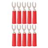10Pcs J.20019 6mm U Shape Insert Plug High Pressure Resistant Y Type Banana Plug for Electronic Industrial EquipmentRed