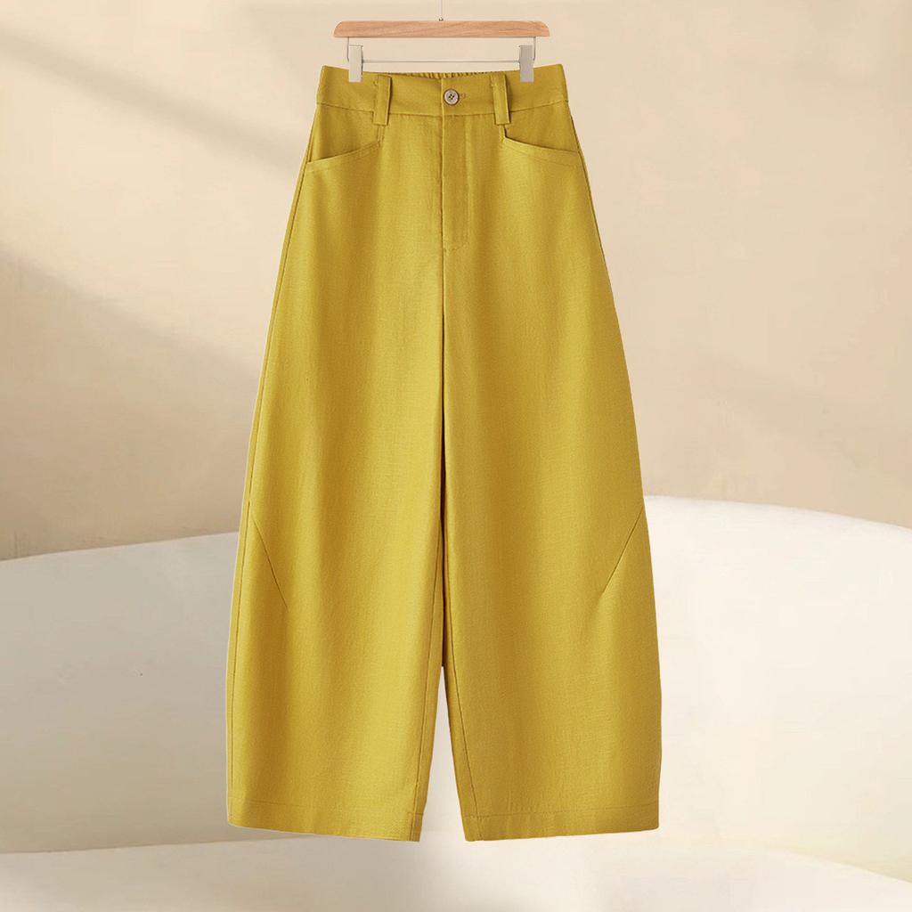 Nine Points Loose Versatile Drape Casual Scimitar Pants Women's 1116 Summer Thin High Waist Thin Breathable Sickle Pants