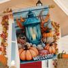 Welcome Autumn Thanksgiving Garden Flag - Nautical Pumpkin, Lantern & Maple Leaf Design, Double-Sided Outdoor Decor for Lawn and Courtyard, Durable Po