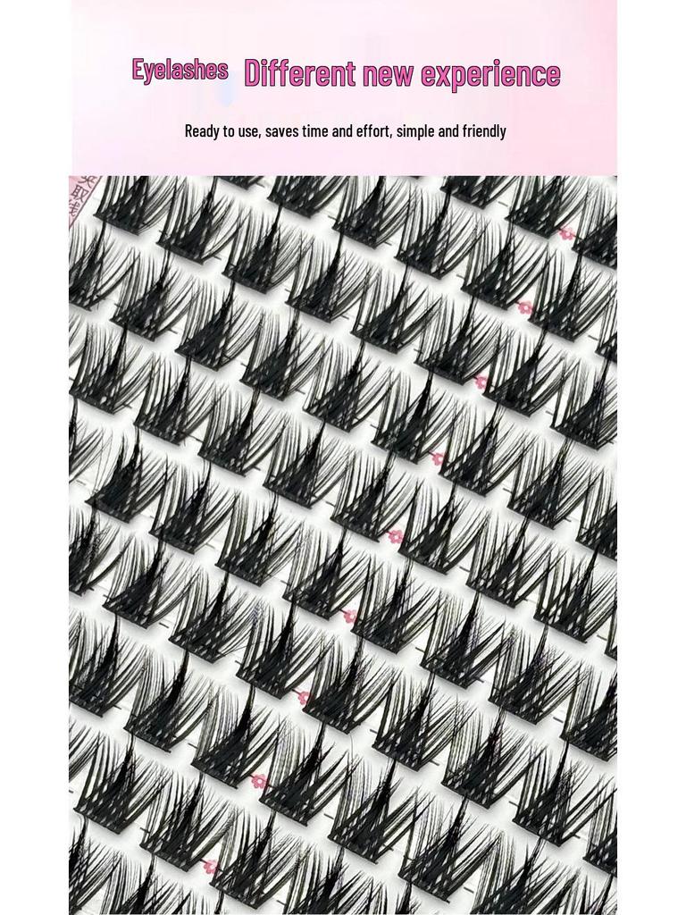 Cross-Border Large Capacity Glue Style False Eyelashes - 32 Rows Natural Lively Photogenic Comic Segmented Lashes
