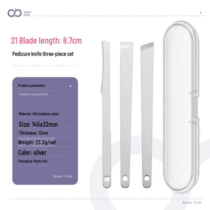 

Самый продаваемый набор для педикюра при вросшем ногте: Три ножа и пилка для ног