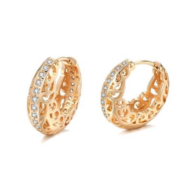 Rose Latest Fancy Stylish Copper Zircon Bali Earrings for Women and Girls