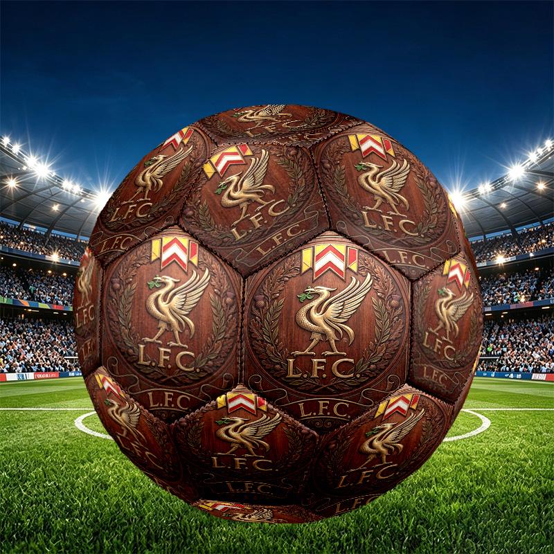 Liverpool Football Club Print Size 5 Soccer Ball, PU Wear Resistant Football for Match Training and Daily Practice, Birthday Gift for Soccer Fans