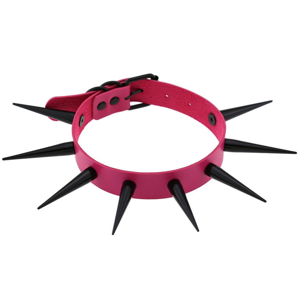 Big Long Spiked Choker Collar Cool  Punk  Necklace  For Women Men Metal Chocker Rave Festival Goth Costumes Jewelry