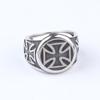 Unisex Edelstahl Kreuzring - Schlichtes personalisiertes rundes Design - Ölgefinishte trendige Accessoires