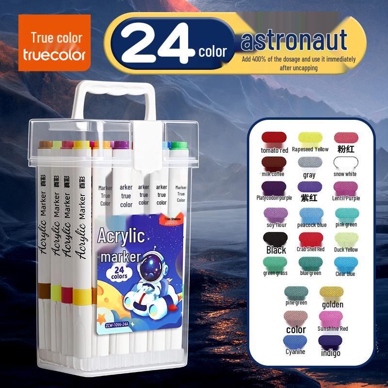 True Color Double-Ended Oil-Based Markers: Quick-Drying Anime Art Set with Hard Tips for Students