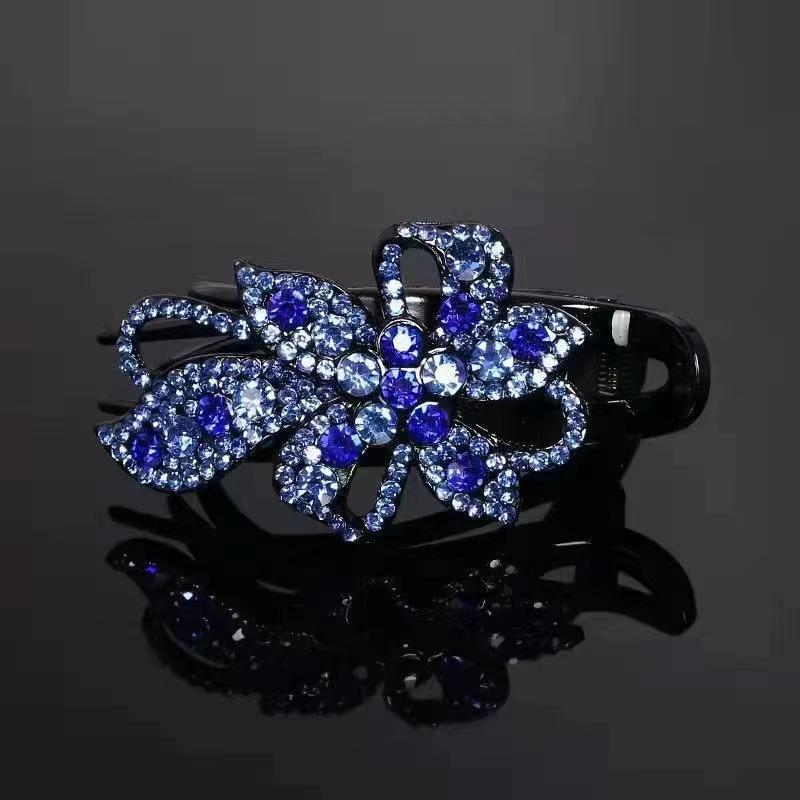 

Hairpin Hair Accessory for Updo - Ladies Hair Holder for The Back of The Head - Duckbill Hair Clip - Elegant Hair Decoration синій