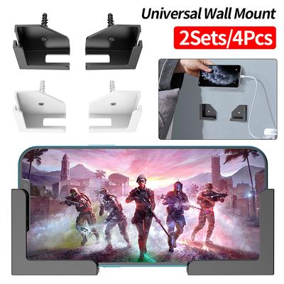 2 Sets Phone Tablet Charging Holder Stand Self Adhesive Wall Mount Stand Bracket for IPad Universal Tablet Holder for E-Reader
