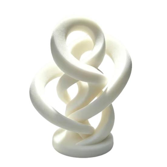 Zeitgenössische Büro Schreibtisch Dekoration Moderne Abstrakte Verdrehte Statue, 3D Gedrucktes Unendlichkeits-Twist-Ornament, Minimalistisches Weißes Band Ornament Künstlerisch