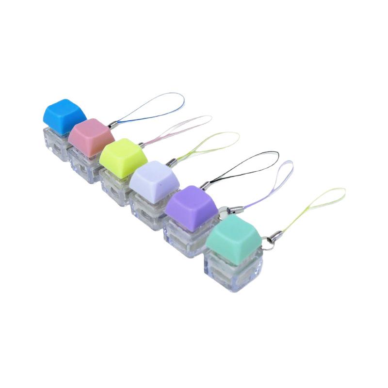 Led Keyboard Key Chain Toy Stress Relief Diy Button Finger Keyboard Caps Toy Small Gifts Small Gadgets Keychains