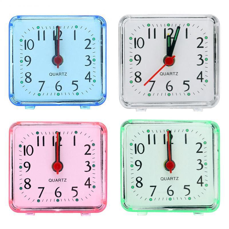 Candy-colored Bedroom Alarm Clock Portable Analog Dial Square Ornament