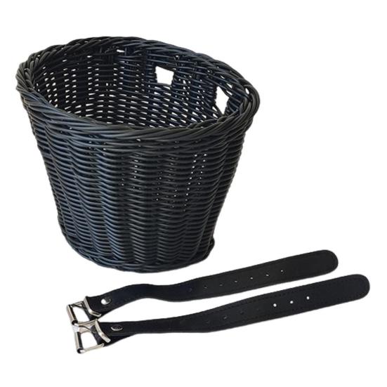 Sykkelkurv Stor kapasitet Sterk bærende Universal Enkel installasjon Håndvevd imitert rotting sykkelstyrekurv