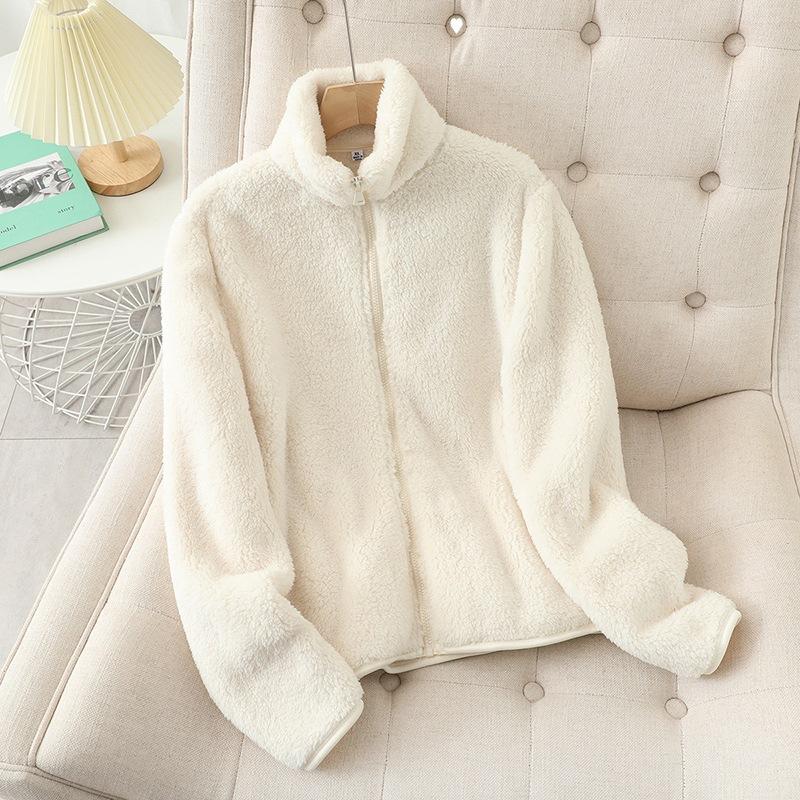 Double Face Long Pile Polar Fleece Jacket Unisex Autumn Winter Fleece Liner Coral Fleece Hoodie Thermal Plush Lined Thick