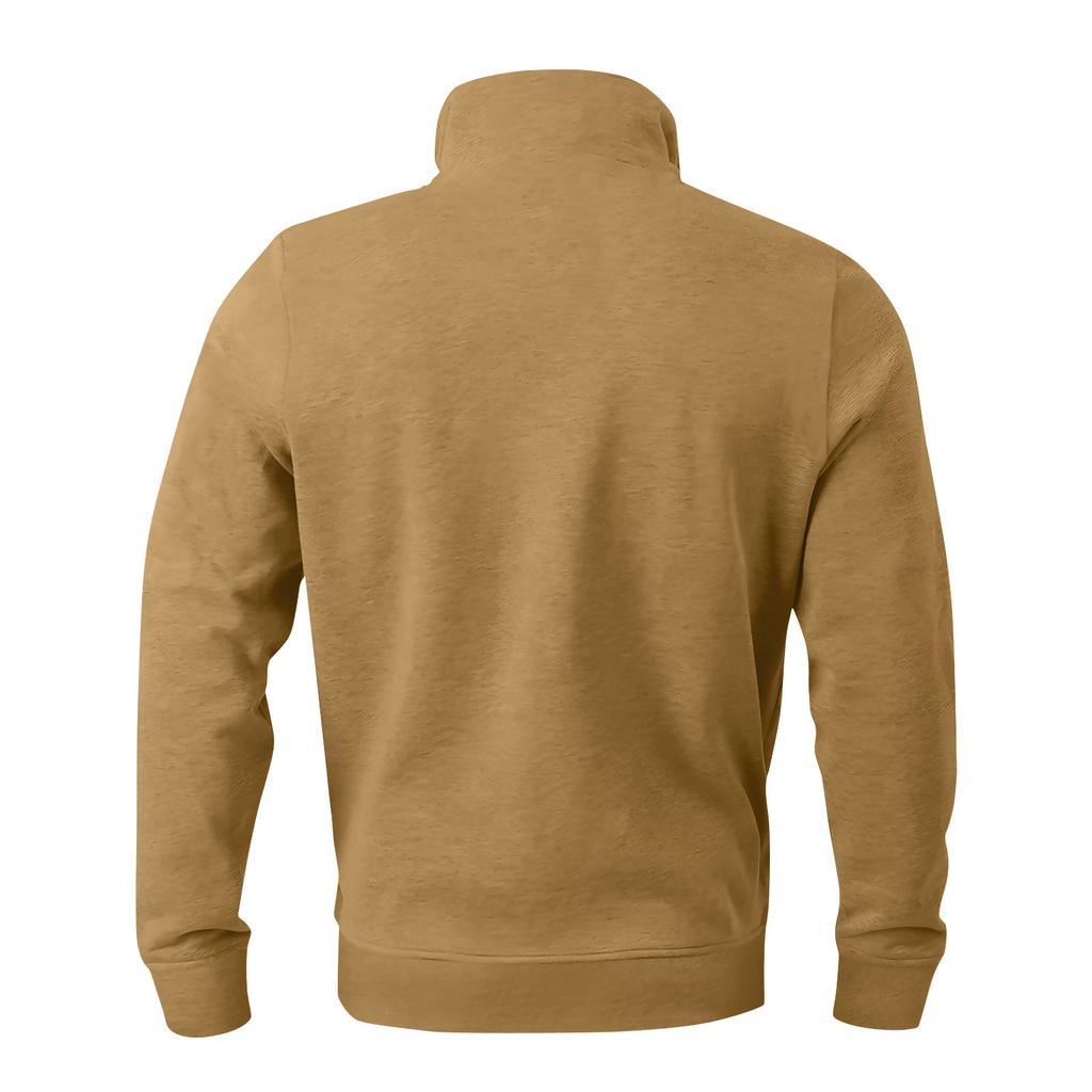 Men's Winter Zipper Sweatshirt Fleece Warm Sweatshirt Men's Pullover Stand Collar Sweatshirt
