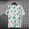 Christmas tree pattern 3D printed T-shirt street men's fashion plus size casual O-neck short sleeved T-shirt