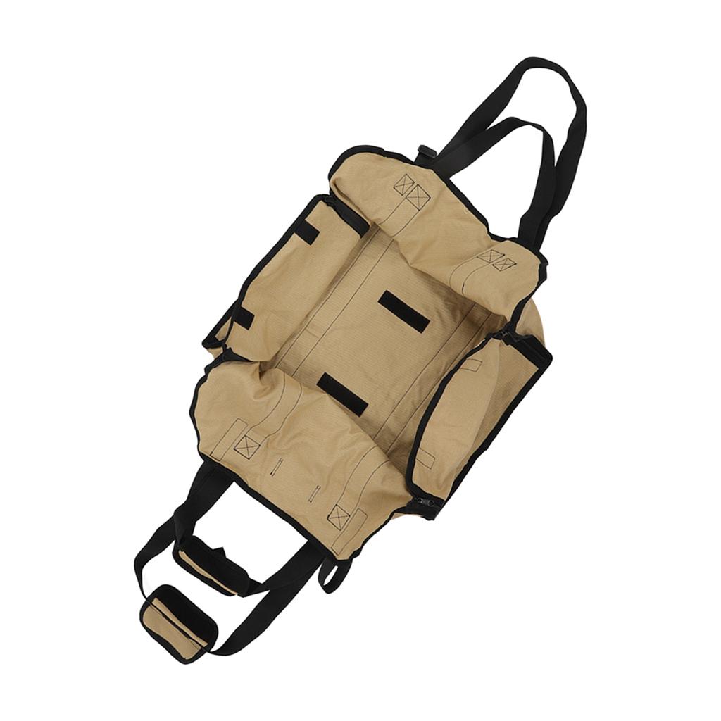 Firewood Carrier Bag Large Capacity Portable Log Carrier Bag for Outdoor Camping Khaki