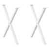 VidaXL Dining Table Legs In X-Shape, 2 Pieces, White, 70 X (72-73) Cm, Steel 4012917