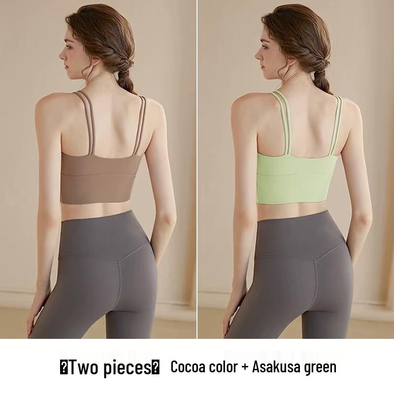 

Women s Quick-Dry Shockproof Yoga Sports Bra with Thin Straps and Fixed Pads Large