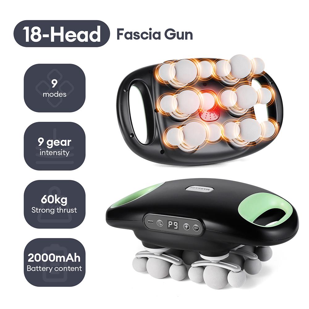 18-Head Fascia Gun High-Frequency Vibration Body Massage Gun Waist Back Massager Neck Shoulder Massage Machine Muscle Masajeador