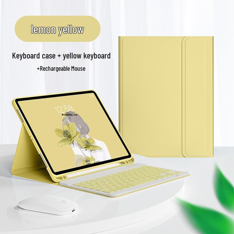 2024 iPad Air 6 Silent Bluetooth Keyboard Case with Pen Slot for 11-Inch Tablet