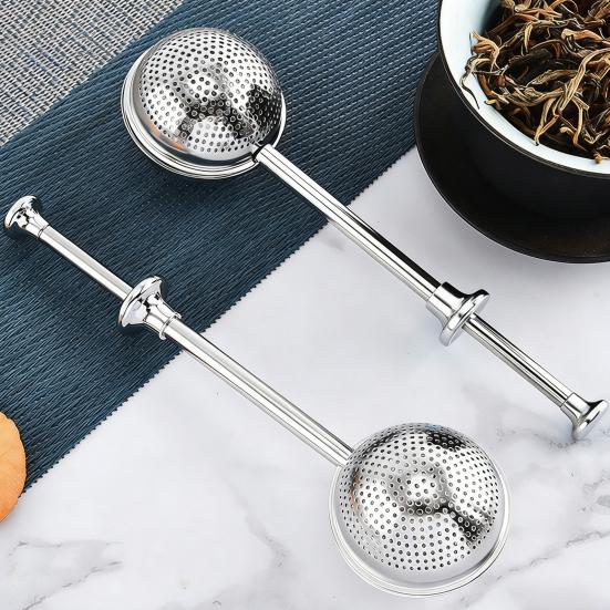 Tea Maker Loose Leaf Tea Infuser Stainless Steel Tea Ball with Fine Mesh Strainer And Retractable Long Handle Reusable Tea Steeper for Herbal Black