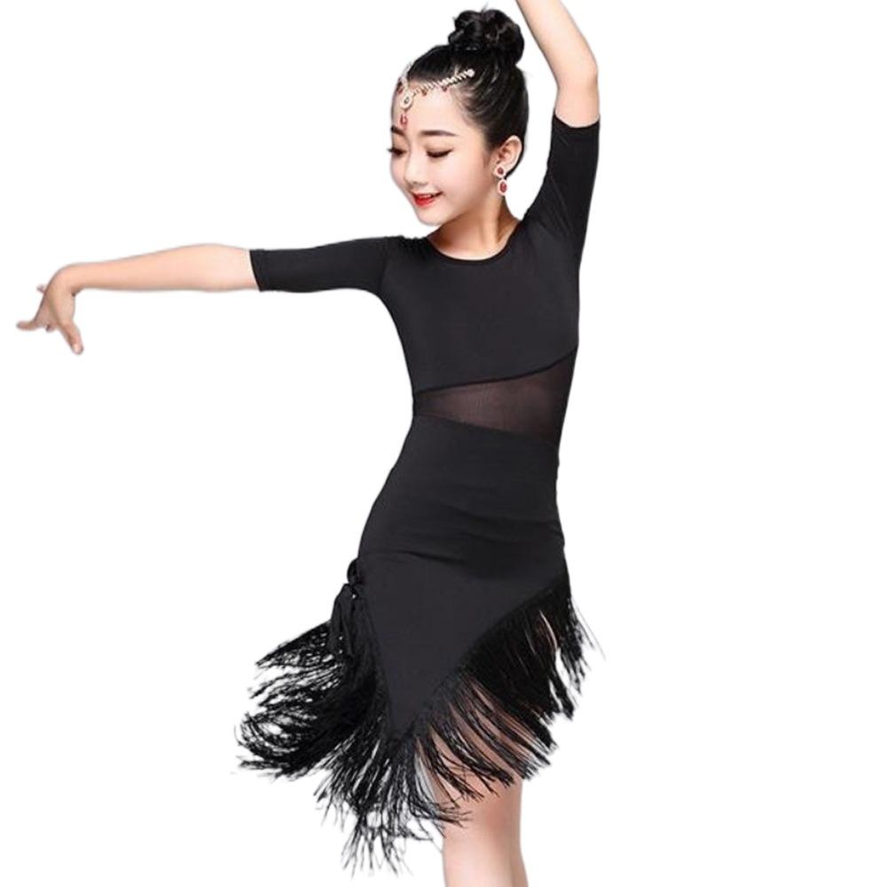 Cha Cha Kids Latin Dance Dress Fringe Tassel Performance Clothes Samba Stage Outfits Child Girls
