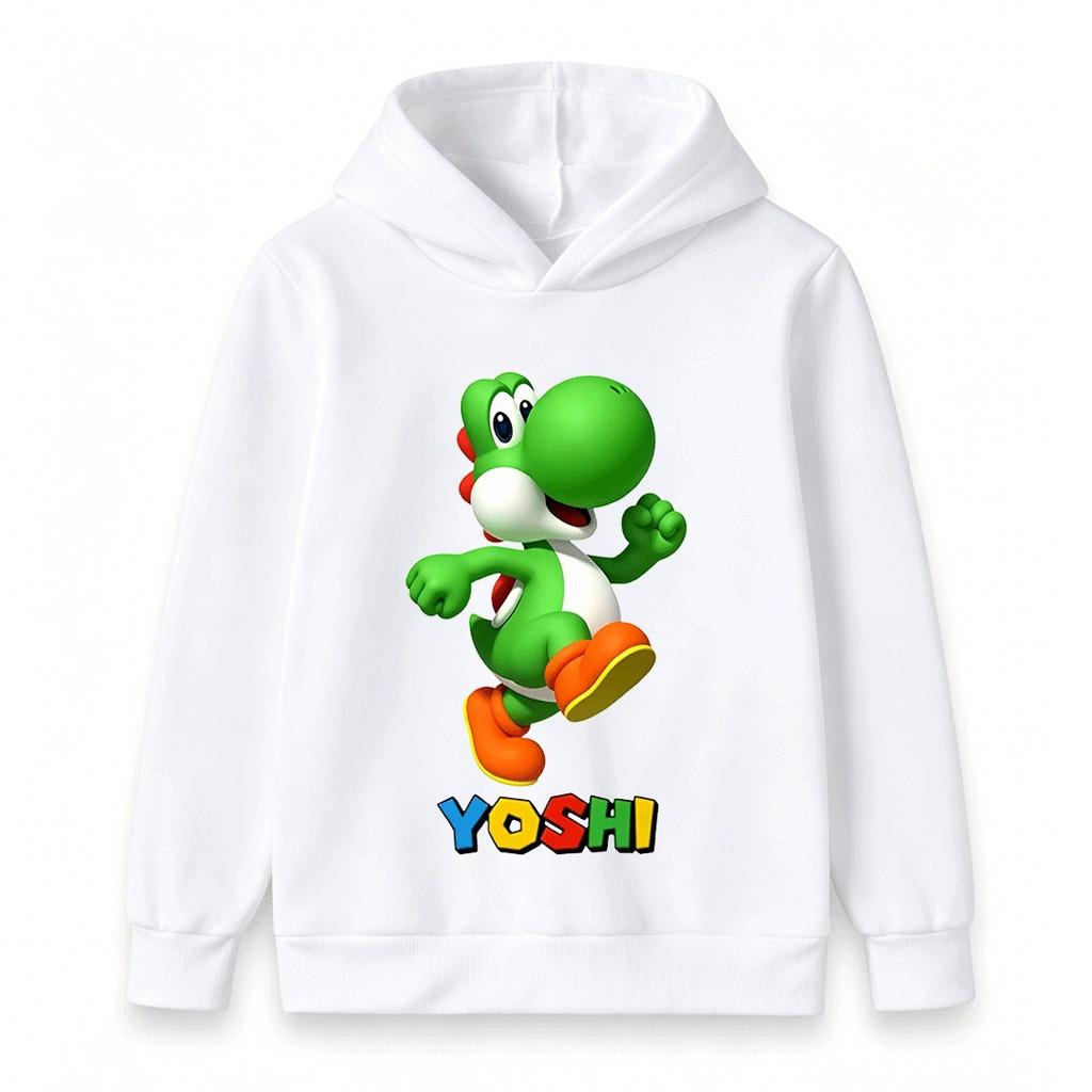 Kids Boys Girls Casual Hoodie, Cute Dinosaur Character Print Long Sleeve Pullover Sweatshirt for Children Daily Wear