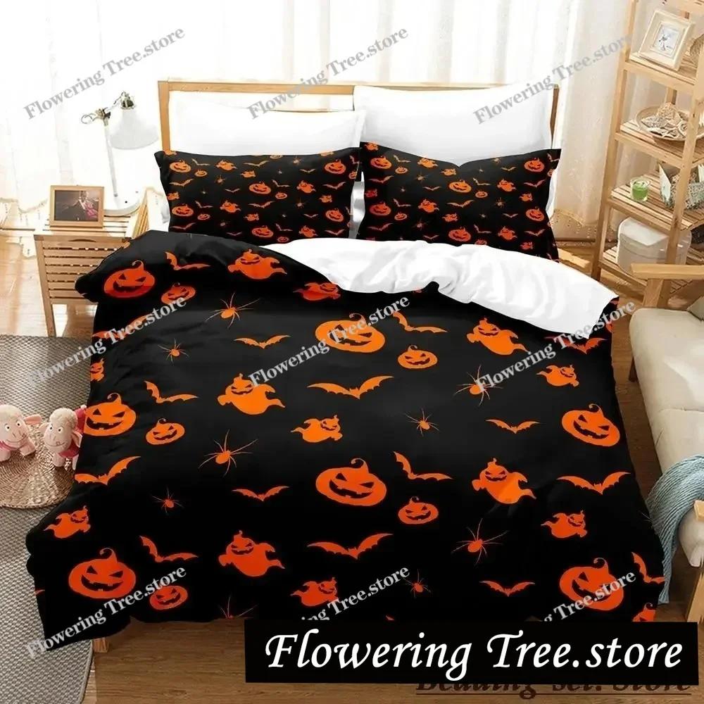 Halloween Flying Vampire Bedding Set Single Twin Full Queen King Size Bed Set Adult Kid Bedroom Duvetcover Sets Anime Bat