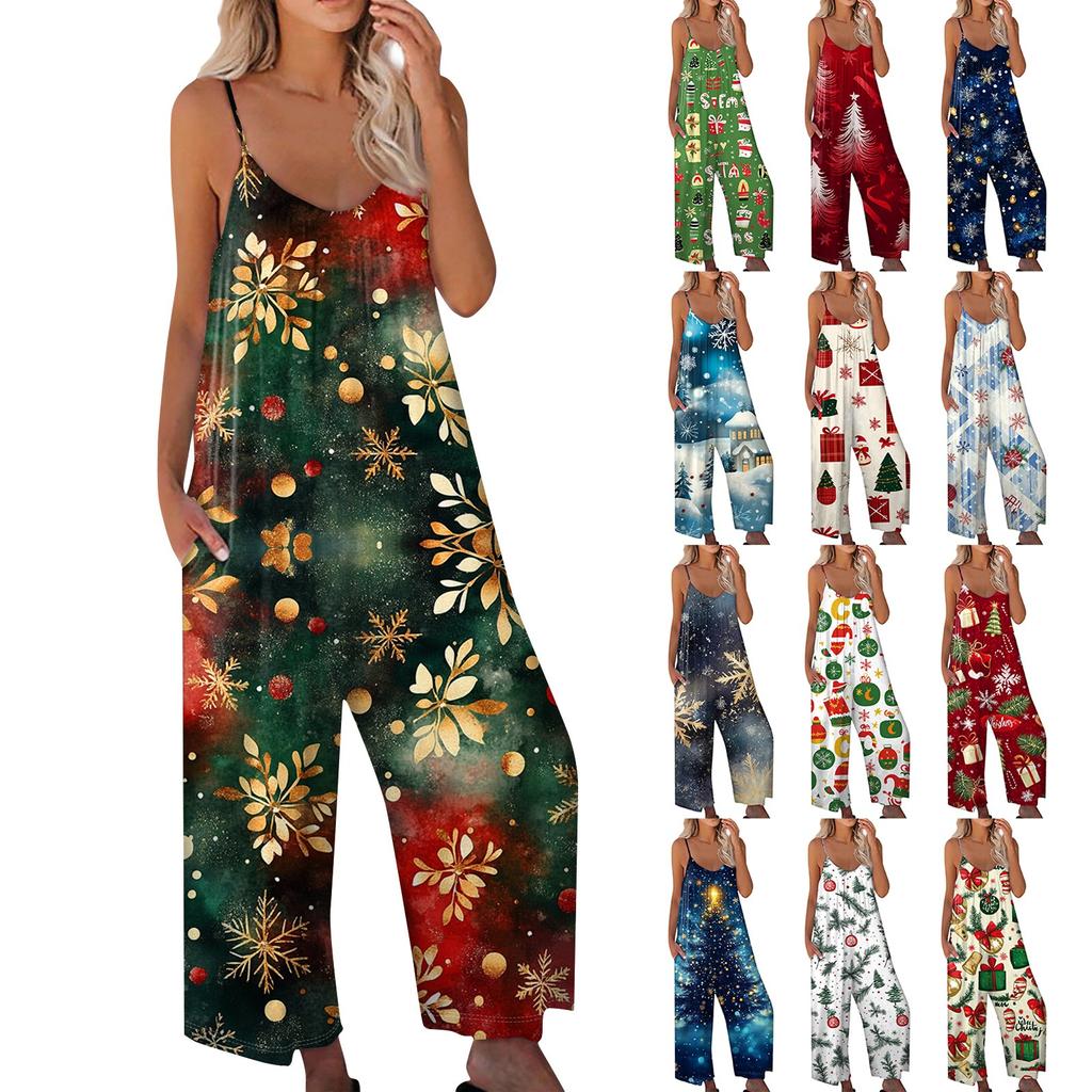 Salopetă de damă imprimată ocazional salopetă ajustabilă cu bretele