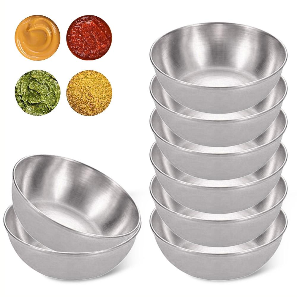 Набор из 8 золотистых соусниц из нержавеющей стали для закусок и приправ, сервировочные тарелки, подносы для специй, кухонная посуда.