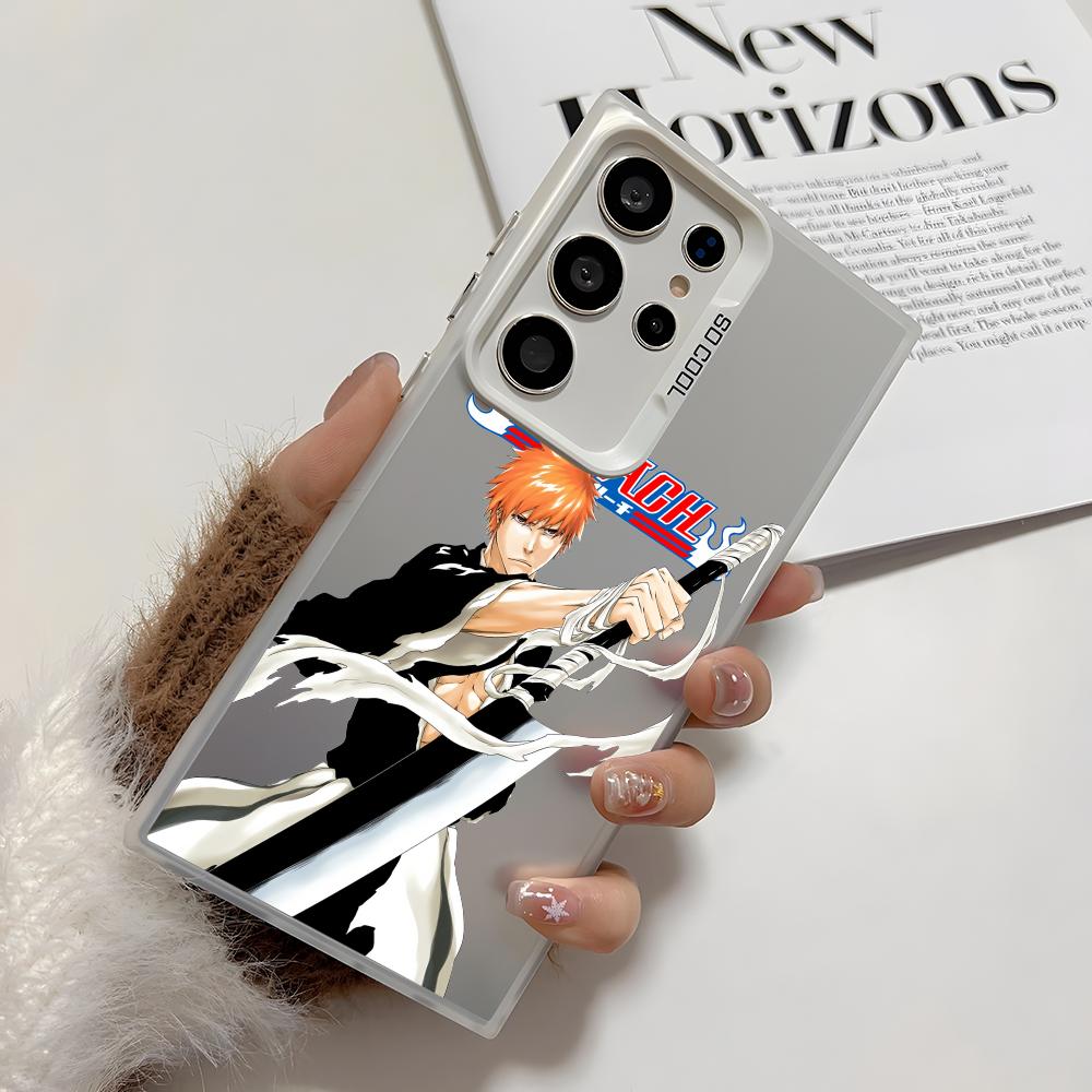 Anime B-Bleachs K-Kurosaki Phone Case For Samsung Galaxy S25 Edge S24 S23 S22 S21 S20 Ultra Funda Silicone Silver Cover