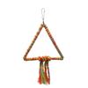 2Pcs Triangle Cotton Rope Swing Colorful Bird Toy Parrot Perch Climbing Grinder Beak Stand
