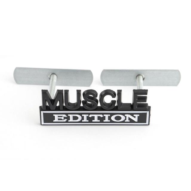 1Pc 3D Metal Muscle Edition Logo Car Front Grille Badge Side Fender Rear Trunk Emblem Sticker Decal