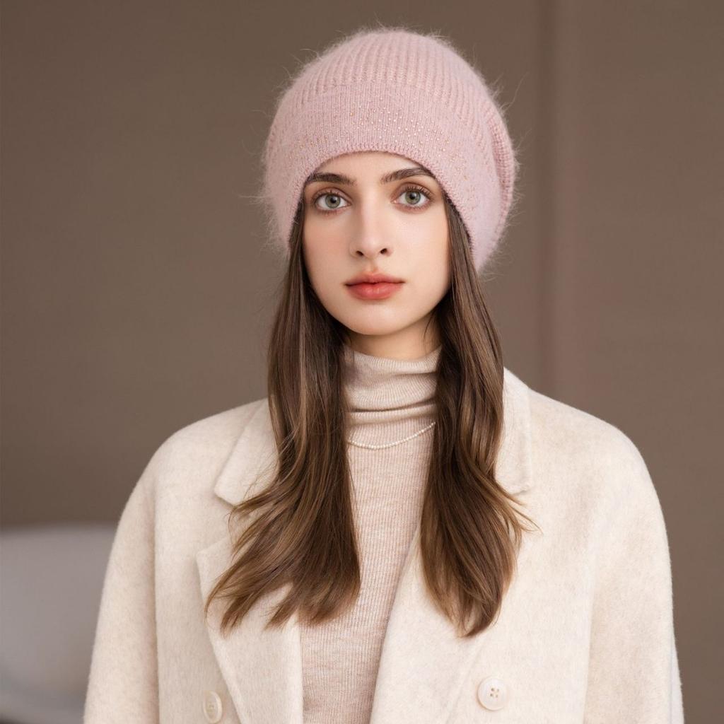 Women's Winter New Wool Hat Women's Autumn and Winter Thermal Hat Fashion Knitted Stacking Hat