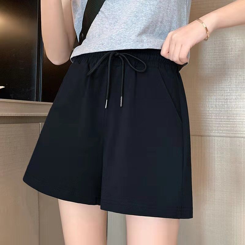 Loose Casual Pants Drawstring Sports Shorts Women Summer Thin High Waist Show Thin Outside Running Three-quarter Trousers