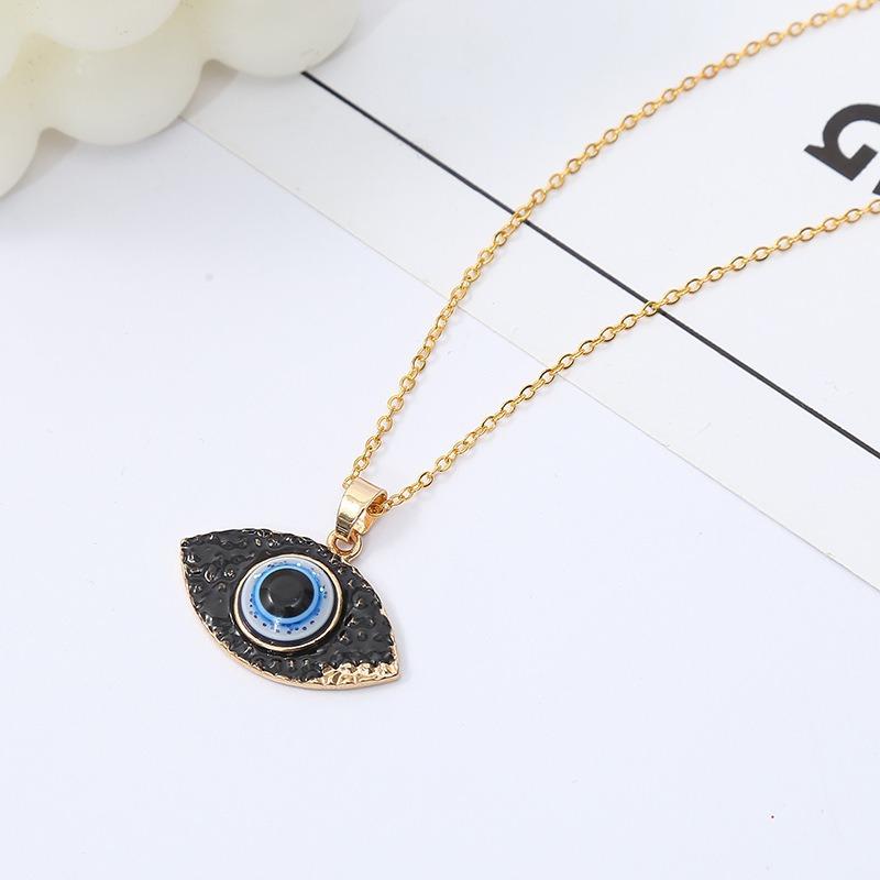 Bohemian Vintage Turkish Evil Eye Pendant Necklace Fashion Clavicle Chain Statement Long Necklace Women Jewelry