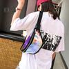 Transparent Waist Bag Waterproof Mini Fanny Pack Iridescent Belt Bag with Adjustable Strap for Women Men Travel Fitness Outdoor Use