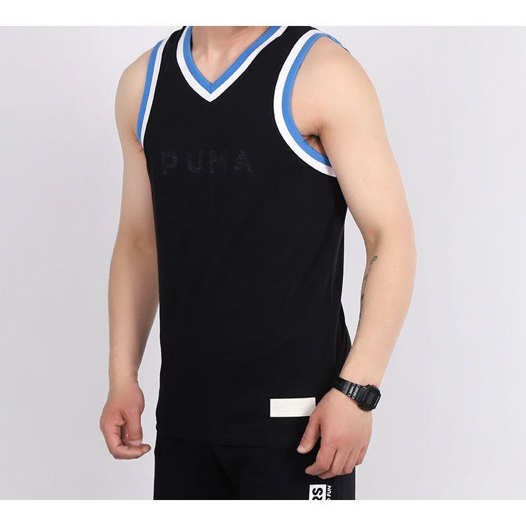 Puma Fadeaway Casual Breathable Sports Basketball Vest Men tops Black 598745-01