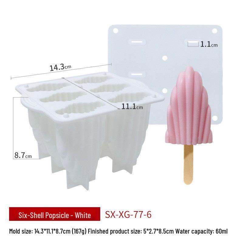 Sanxin 6-Spiral Silicone Mold for Homemade Ice Cream Popsicles