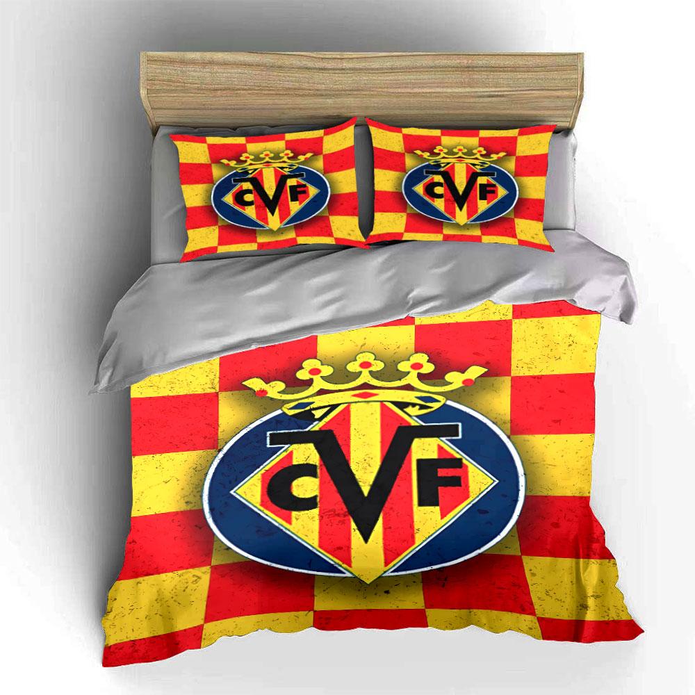 Yellow-Red Checkered CVF Logo Set Bedding Duvet Cover Set Duvet Cover Pillowcases (1 * Duvet Cover 2 * Pillowcases, without duvet insert)
