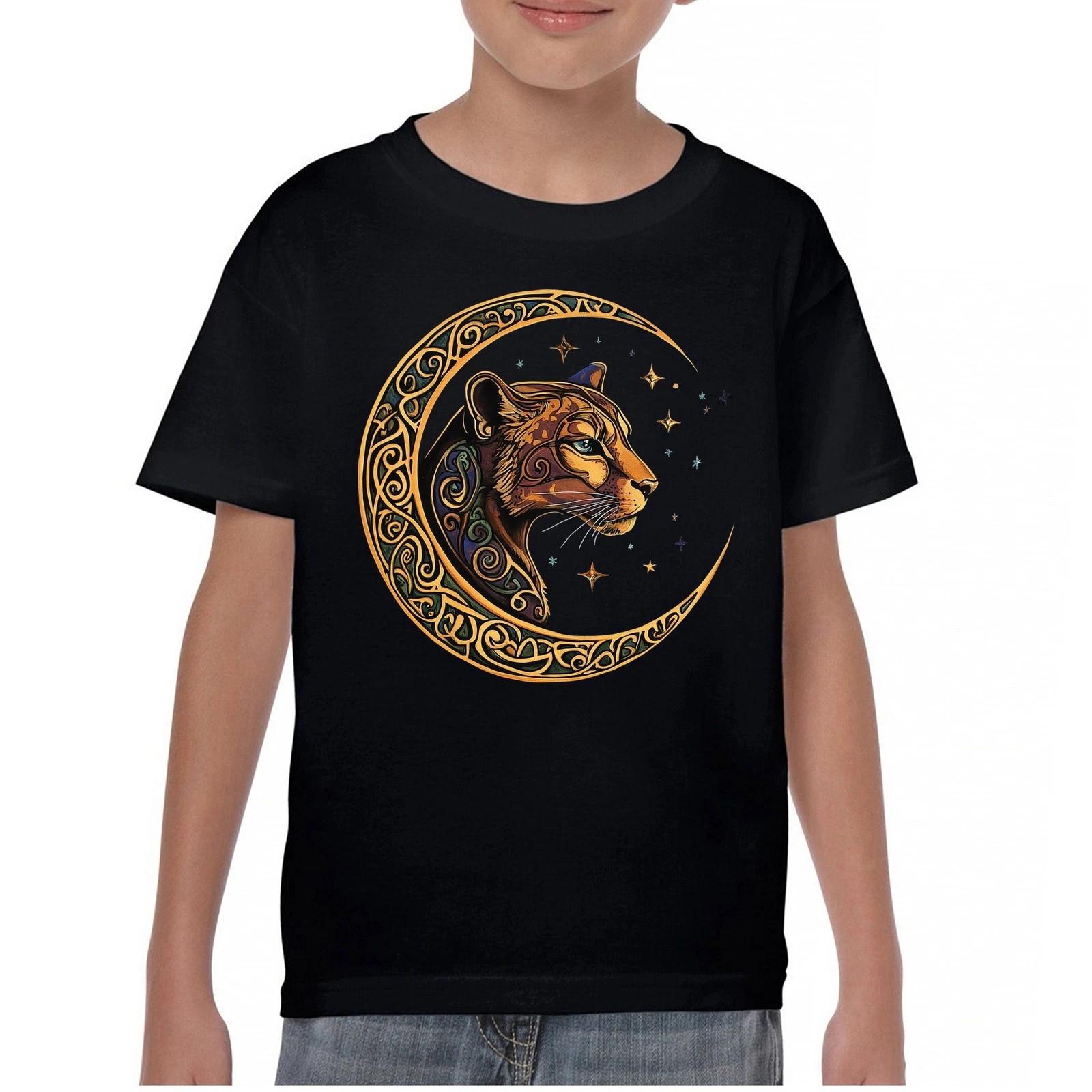 Celtic Moon Cougar Youth kids boys T-Shirt Mystic Nature Spiritual Nordic Valhala Kids 100