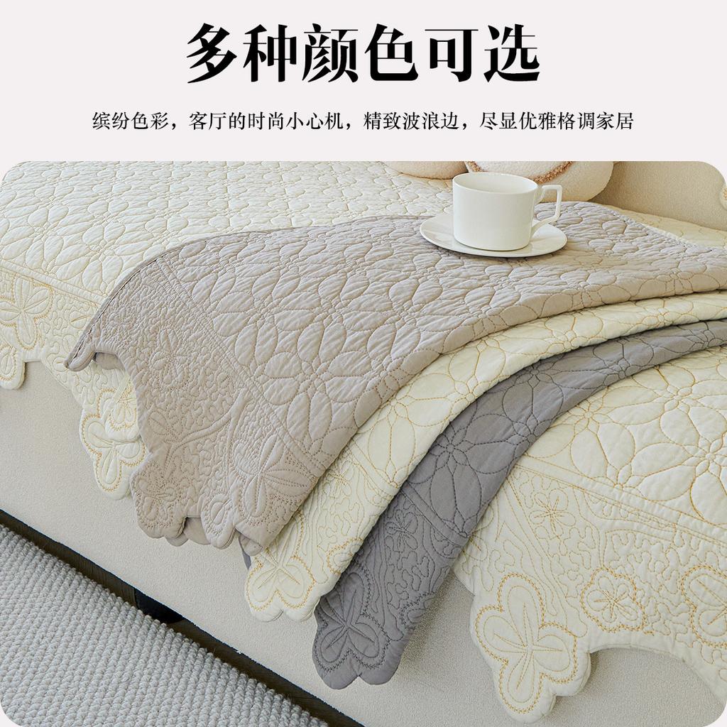 Ins Cream Autumn And Winter Cotton Sofa Cushion Living Room Seat Cushion Sofa Towel Seat Cushion Simple Sofa Cover Non-Slip Cloth