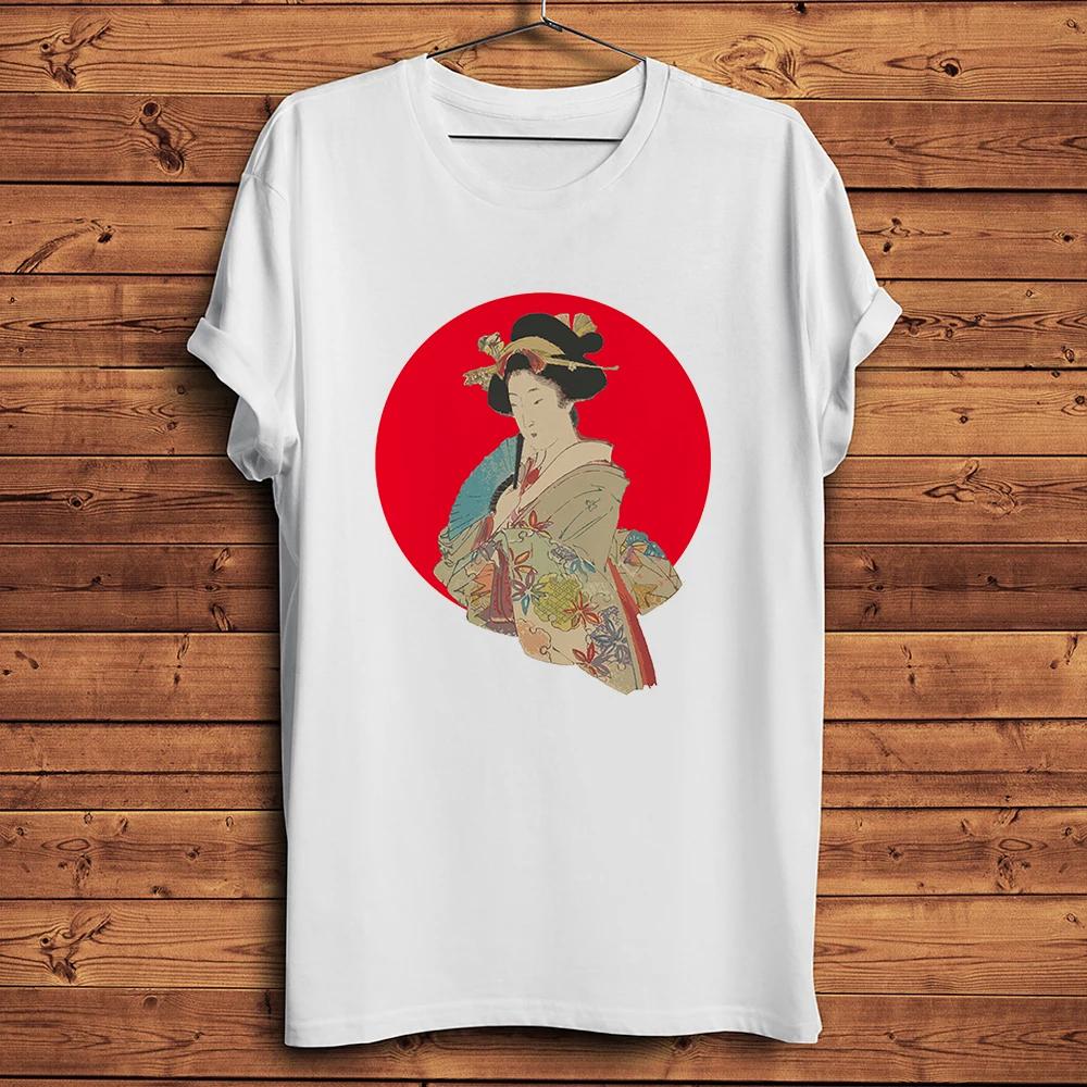 

Japan Vintage Edo Style Samurai Geisha Cool TshirtSummer Short Sleeve T Shirt Unisex White Casual Tshirt Unisex Streetwear Tee 4XL